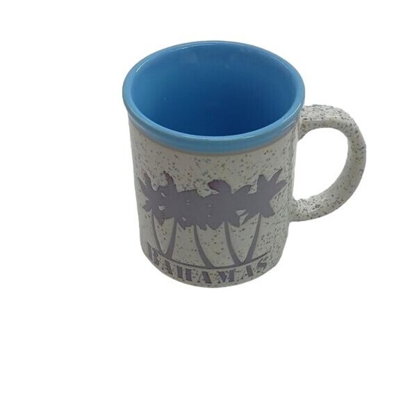 Bahamas Mug Coastal Tropical Speckled Souvenir Ceramic Blue 8 oz - Picture 1 of 5